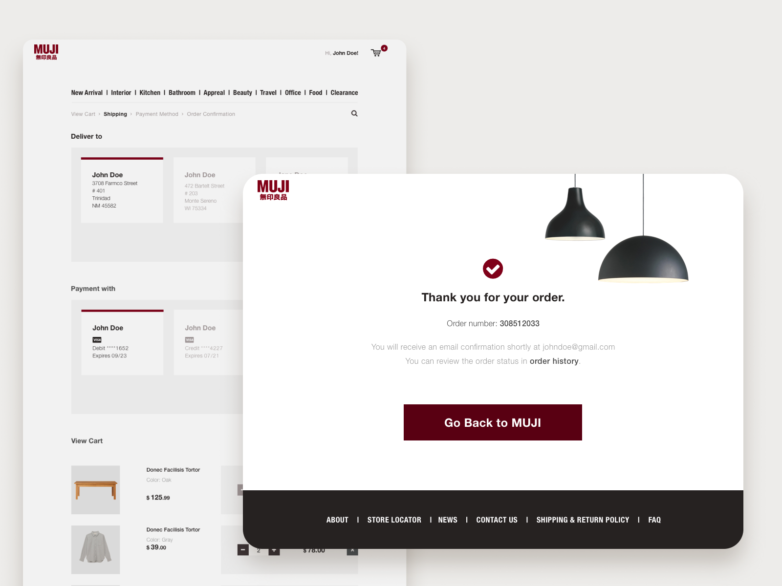 Final MUJI redesign, desktop view